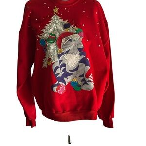 Jerzees DIY Christmas,Holiday Streetwear Red Sweatshirt SZ Large